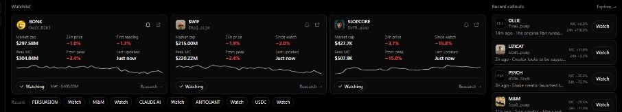 Trading Desk watchlist
